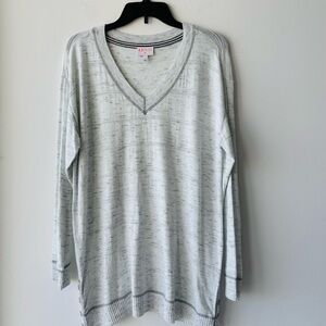 Talbots Sweater The Oprah Magazine Gray V-Neck Long Sleeve Knit Womens L Teacher